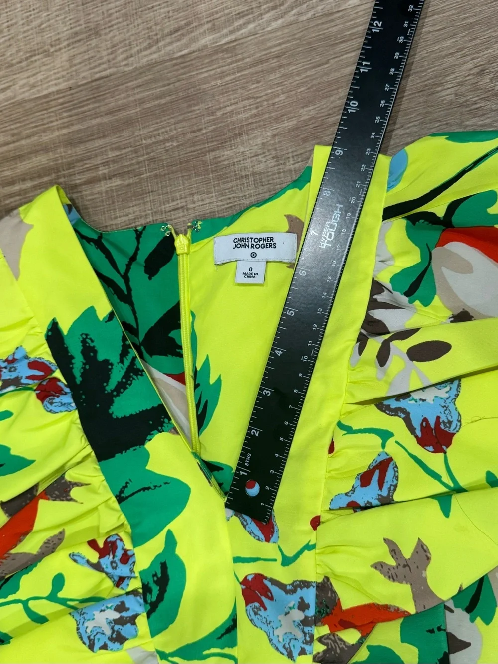 Christopher John Rogers x Target Neon Floral Tiered Peplum Mini Dress Size 0